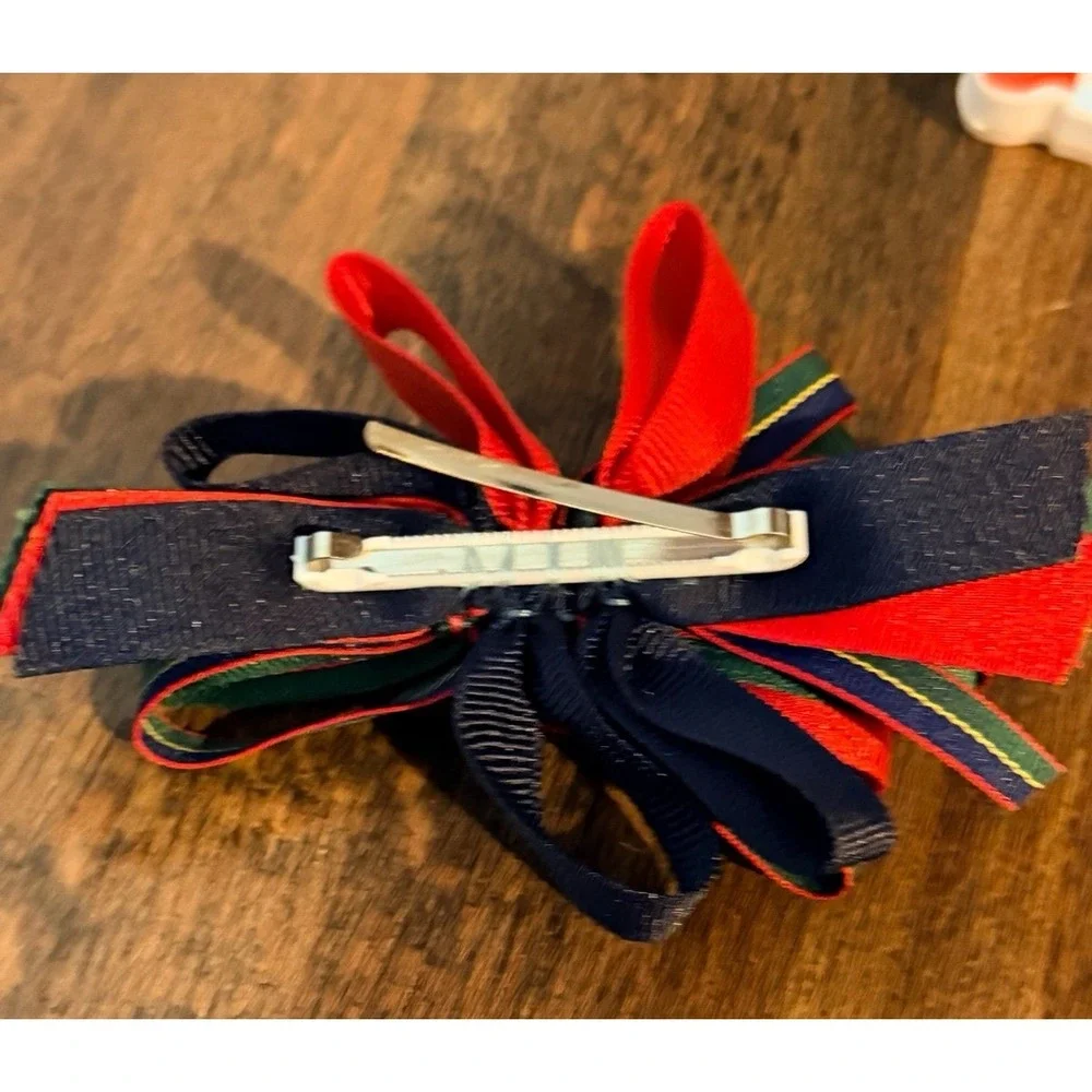 Vintage Christmas themed pony tail holders and barrette